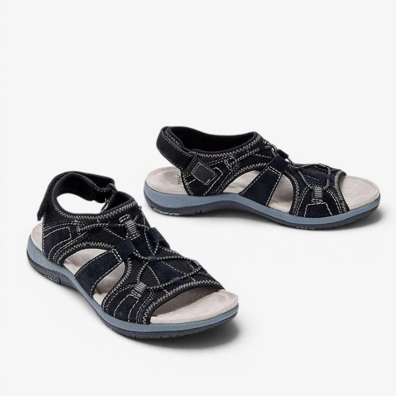 Sandales pour femme à bout rond avec bride réglable en Velcro