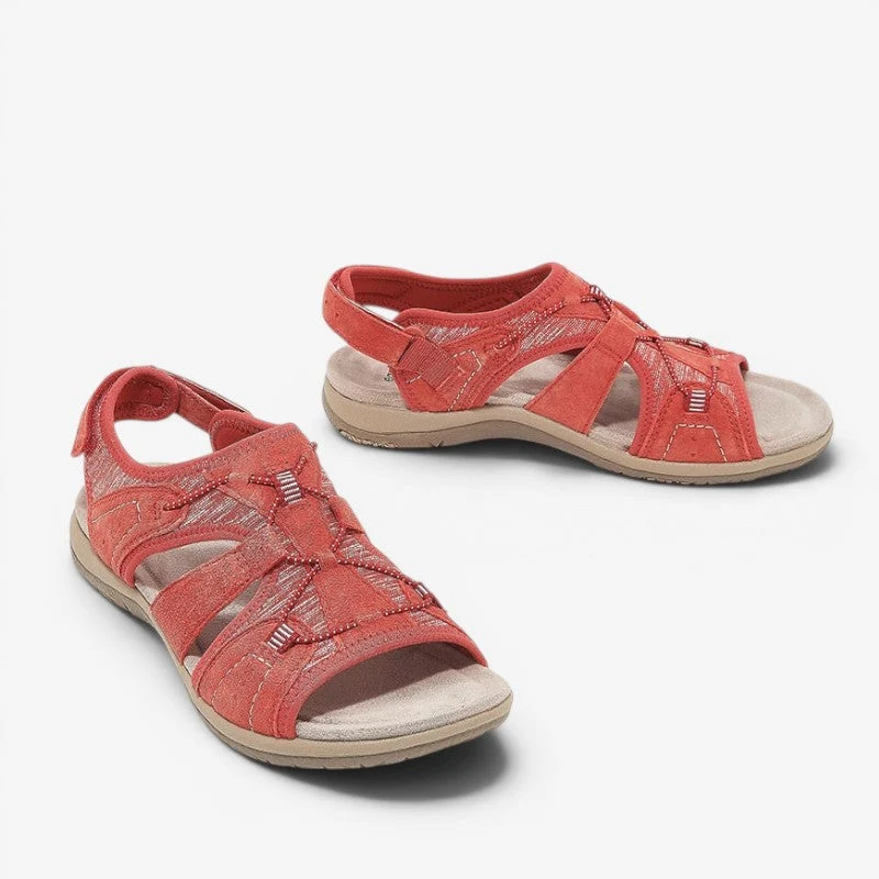 Sandales pour femme à bout rond avec bride réglable en Velcro