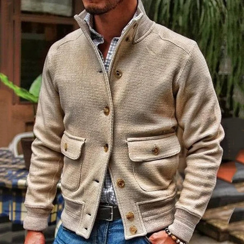 Jonas – Veste Manches Longues Avec Col Montant Et Poches