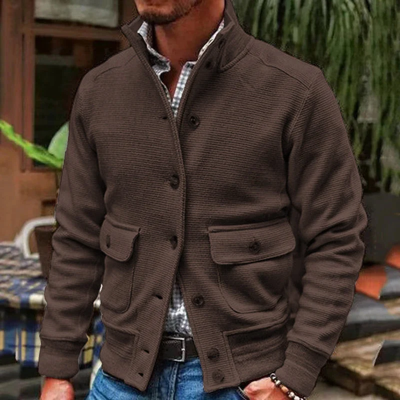 Jonas – Veste Manches Longues Avec Col Montant Et Poches