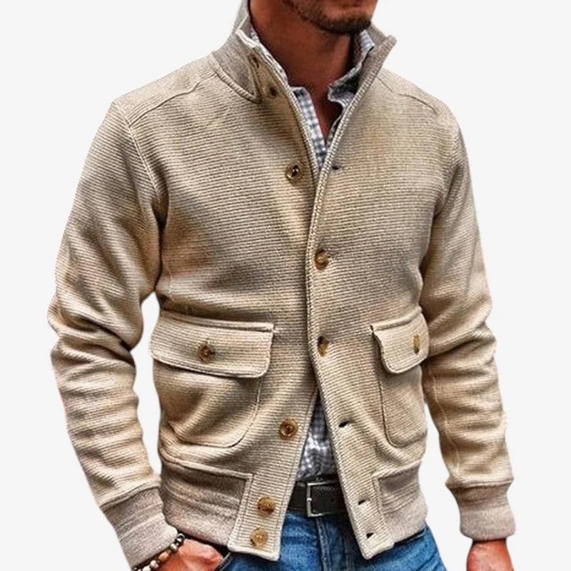 Jonas – Veste Manches Longues Avec Col Montant Et Poches