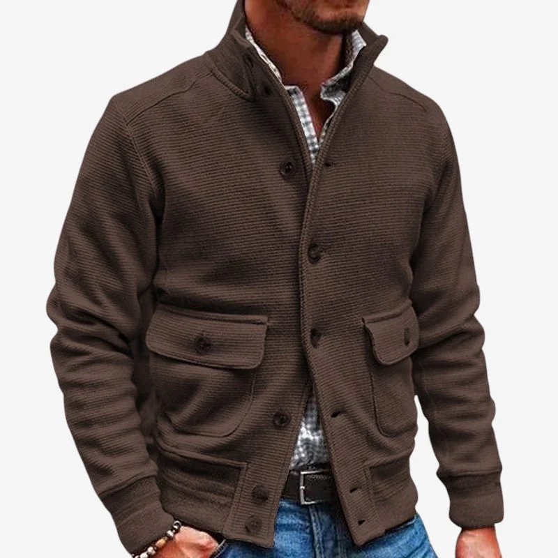 Jonas – Veste Manches Longues Avec Col Montant Et Poches