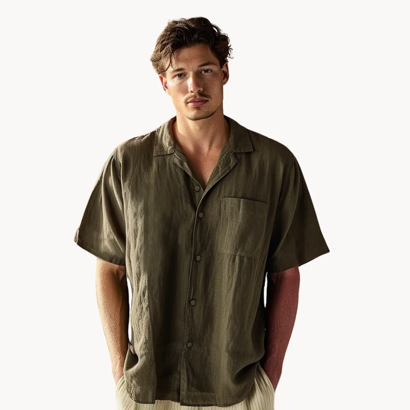 Leo – Chemise Homme à Manches Courtes