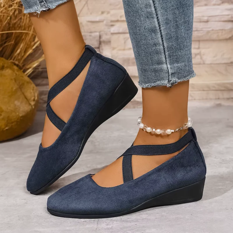 Ballerines à bout pointu pour femme avec brides croisées à la cheville