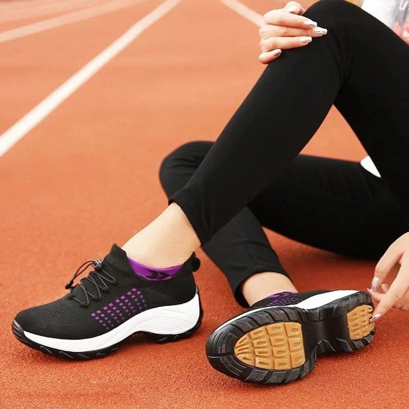 Baskets à enfiler pour femme avec semelle plateforme