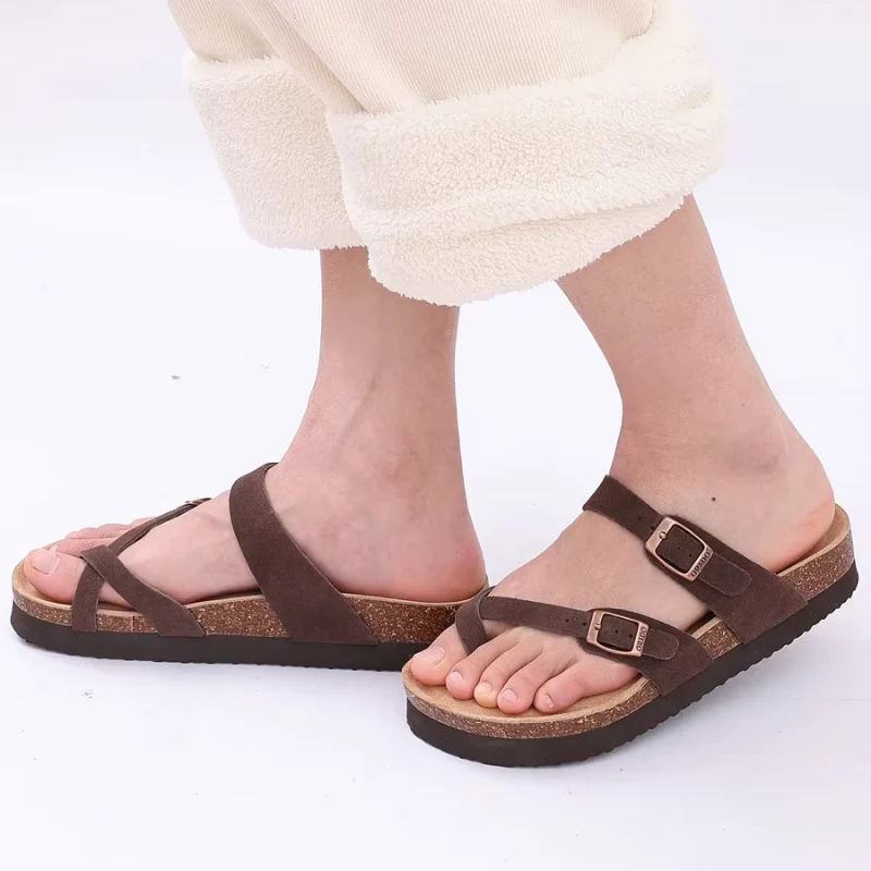 Sandales à enfiler avec doubles boucles ajustables