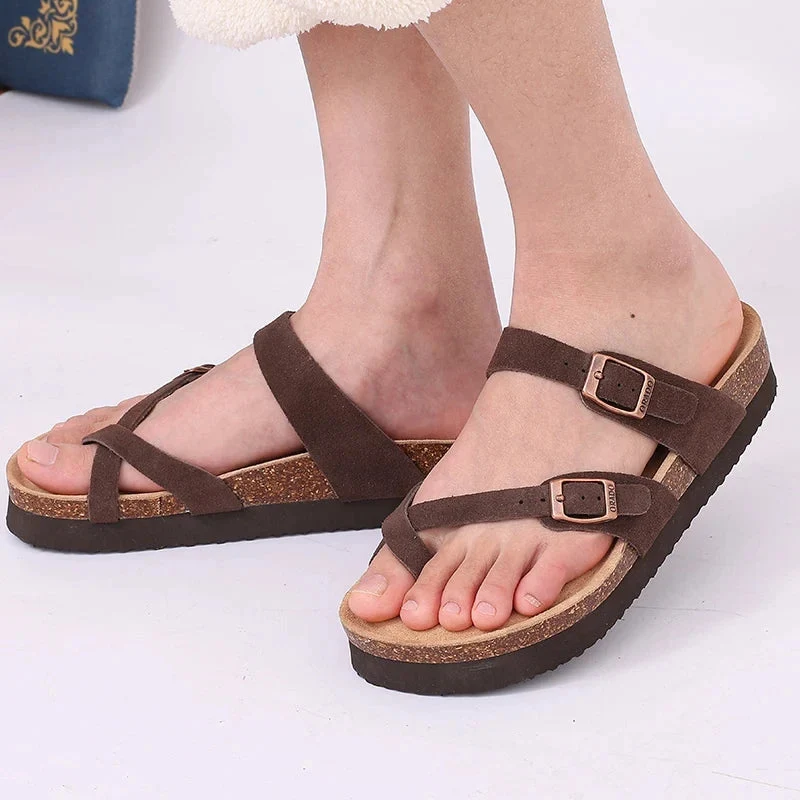 Sandales à enfiler avec doubles boucles ajustables