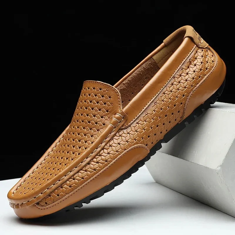Mocassins homme à enfiler avec motif perforé