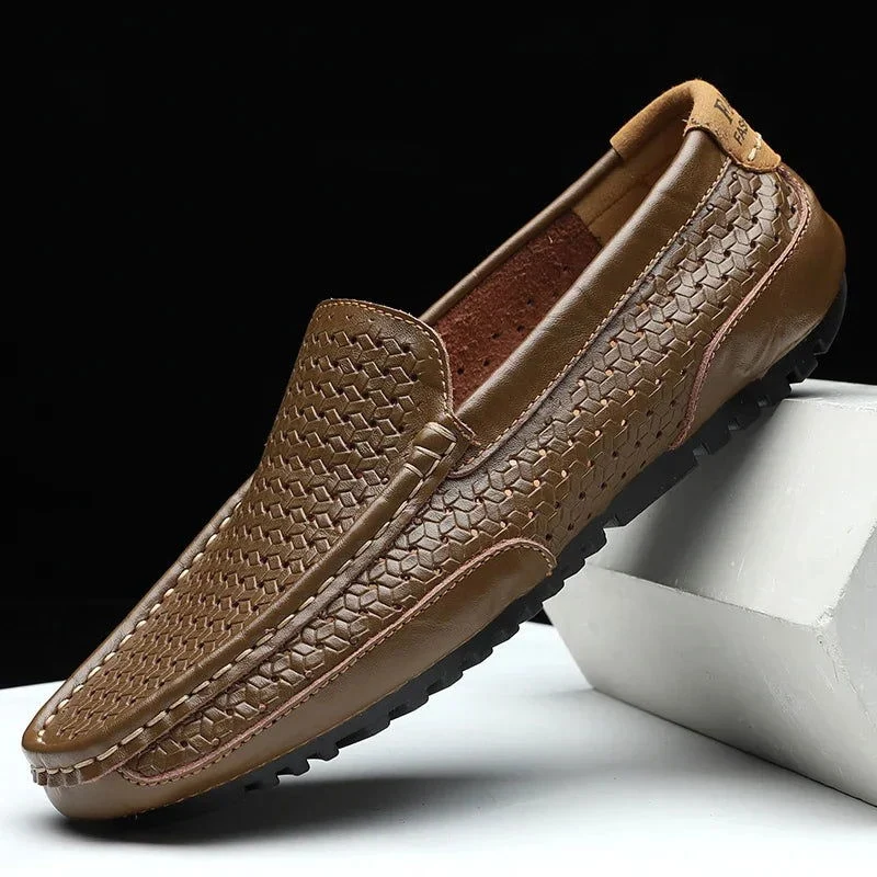 Mocassins homme à enfiler avec motif perforé