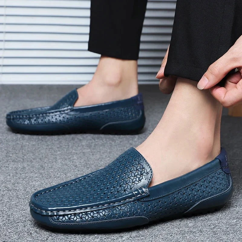 Mocassins homme à enfiler avec motif perforé