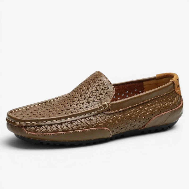 Mocassins homme à enfiler avec motif perforé