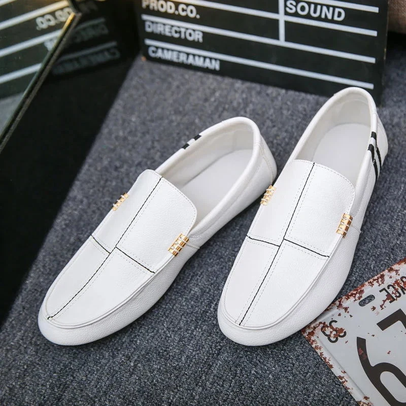 Mocassins à enfiler pour homme avec bout rond