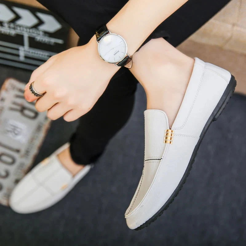 Mocassins à enfiler pour homme avec bout rond