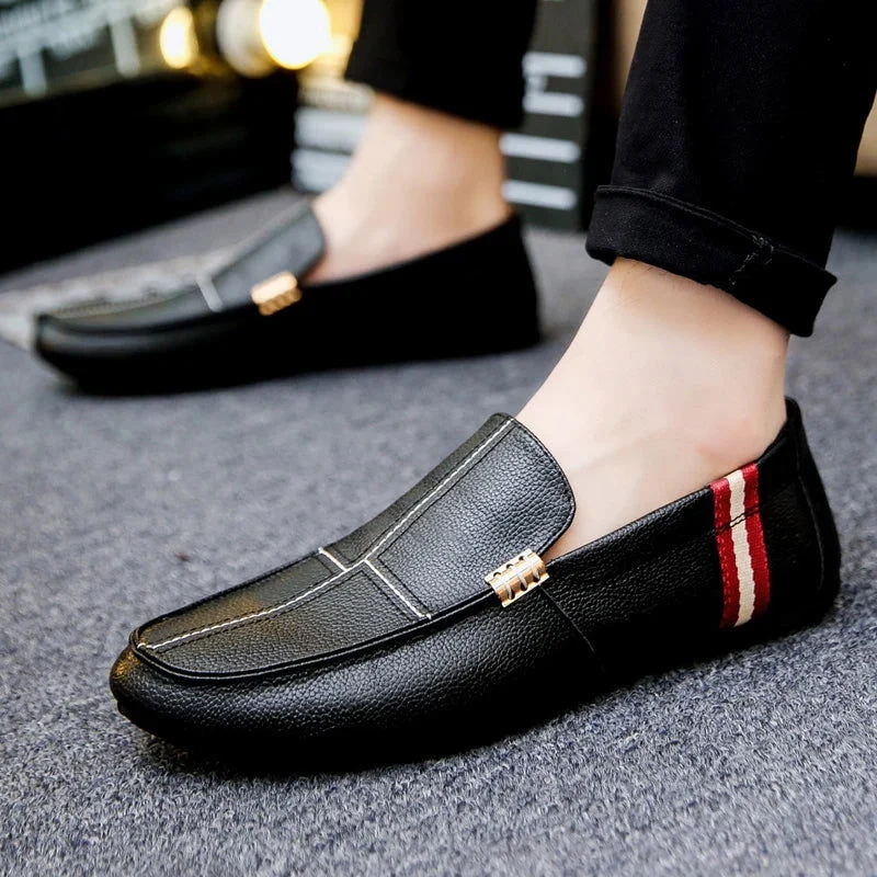 Mocassins à enfiler pour homme avec bout rond