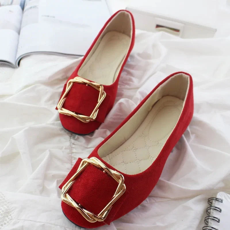 Chaussures plates pour femme avec boucle décorative