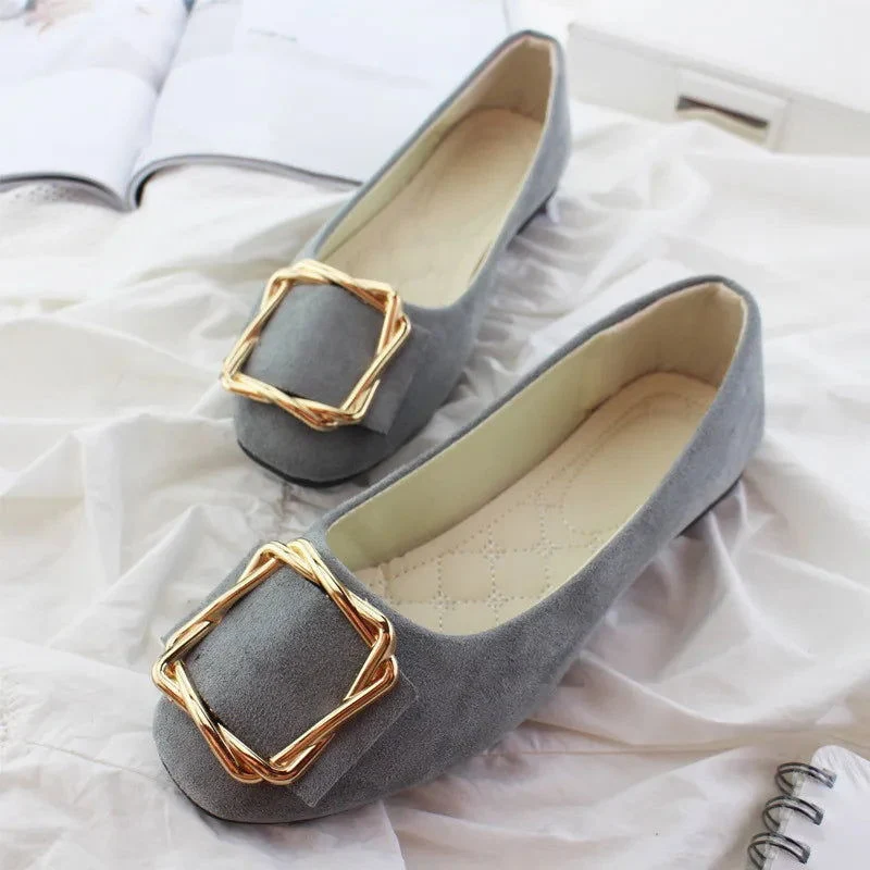 Chaussures plates pour femme avec boucle décorative