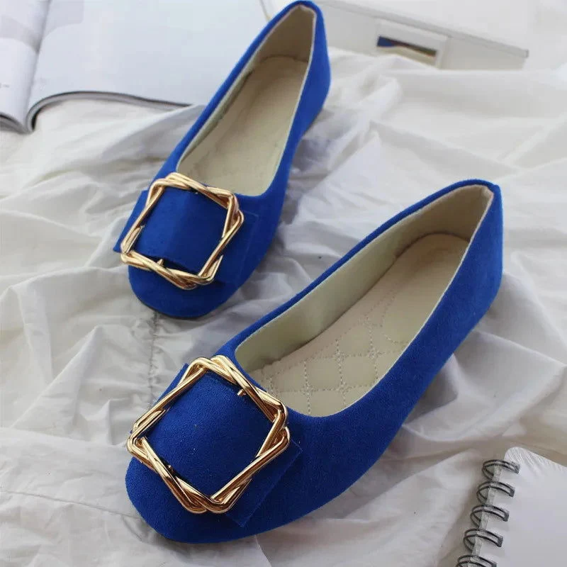 Chaussures plates pour femme avec boucle décorative