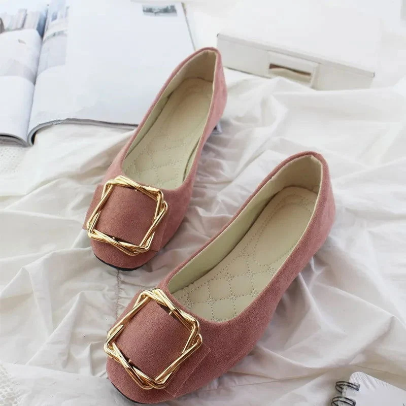Chaussures plates pour femme avec boucle décorative