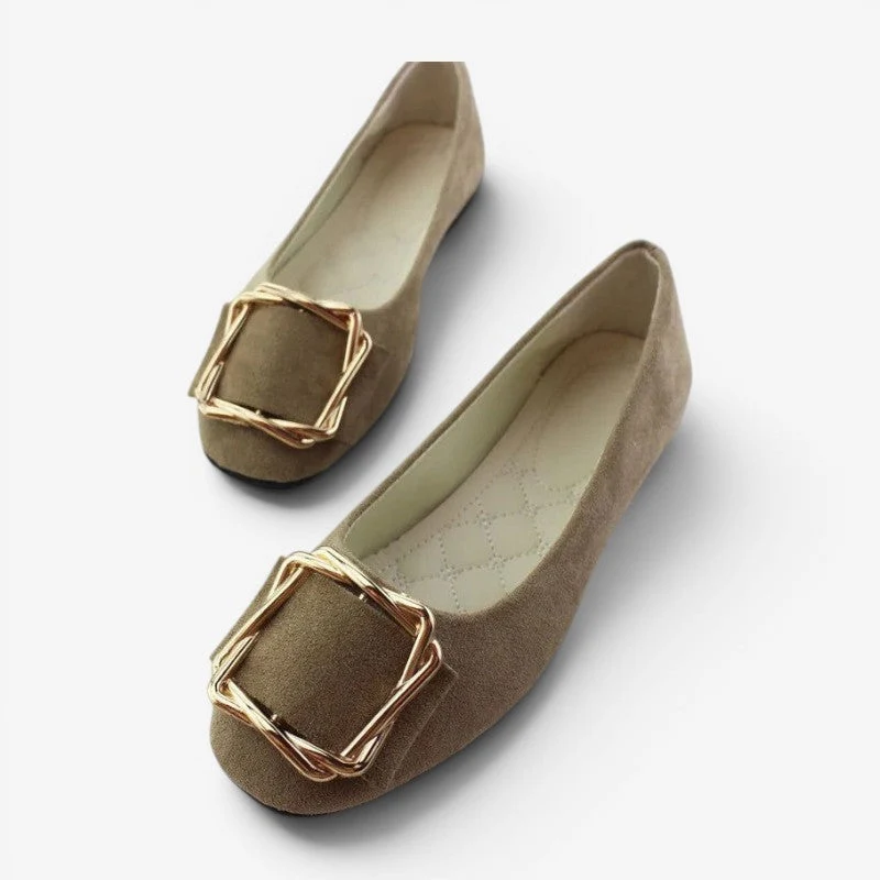 Chaussures plates pour femme avec boucle décorative