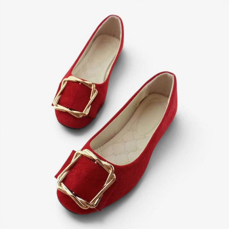 Chaussures plates pour femme avec boucle décorative