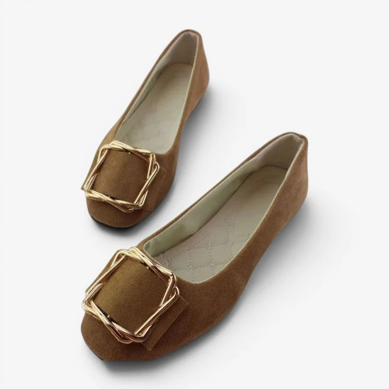 Chaussures plates pour femme avec boucle décorative