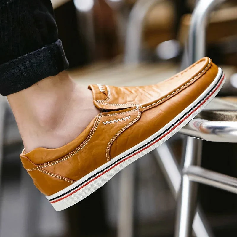 Chaussures plates décontractées pour homme avec design à enfiler