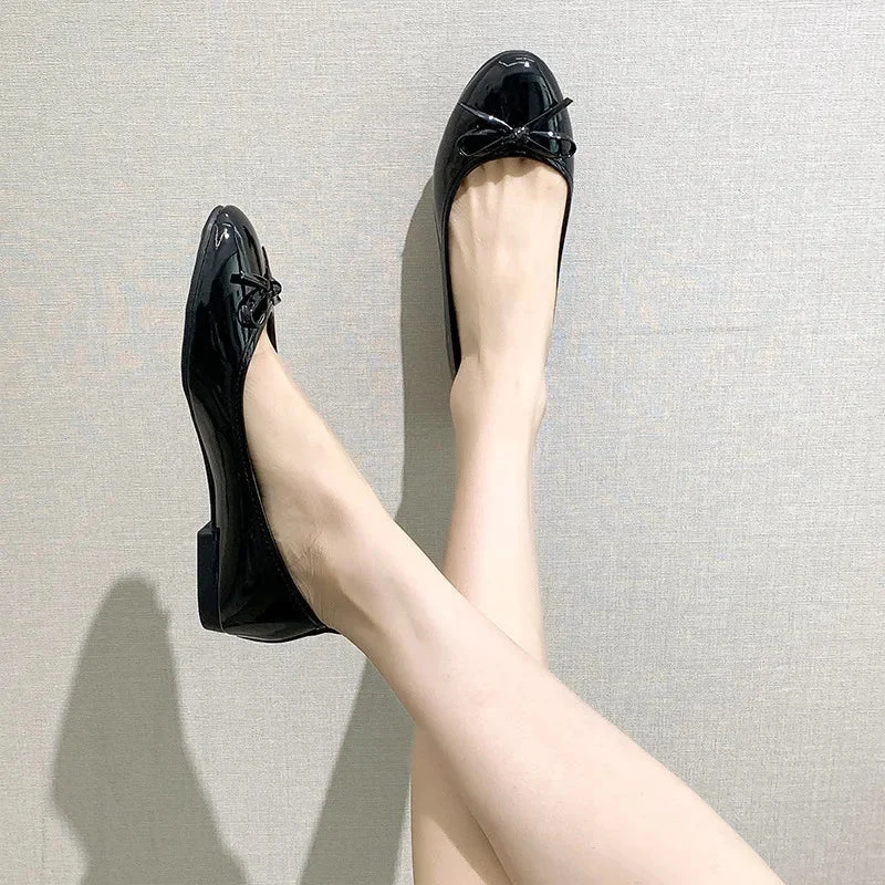 Ballerines pour femme avec design à enfiler avec Nœud décoratif