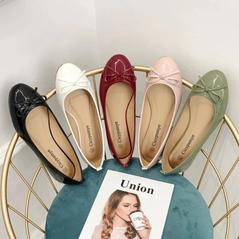 Ballerines pour femme avec design à enfiler avec Nœud décoratif