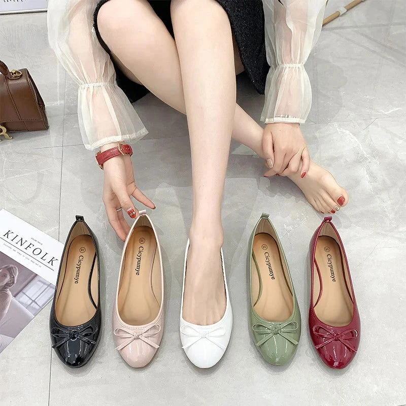 Ballerines pour femme avec design à enfiler avec Nœud décoratif