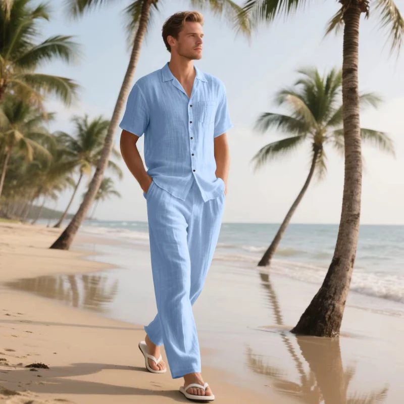 Ensemble deux pièces pour homme avec chemise et pantalon