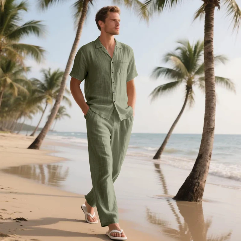 Ensemble deux pièces pour homme avec chemise et pantalon