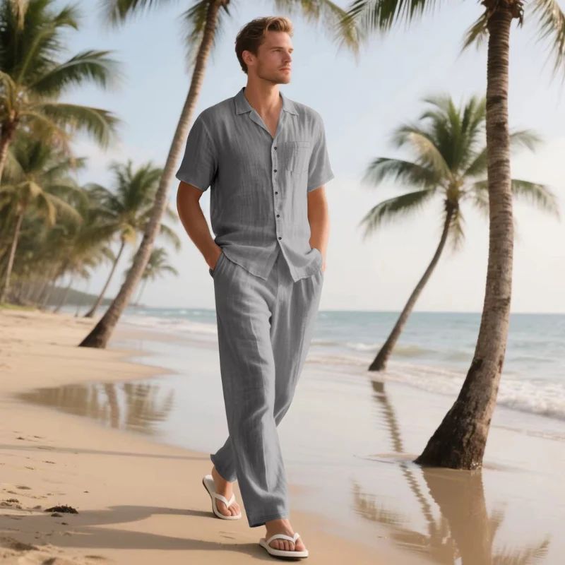 Ensemble deux pièces pour homme avec chemise et pantalon