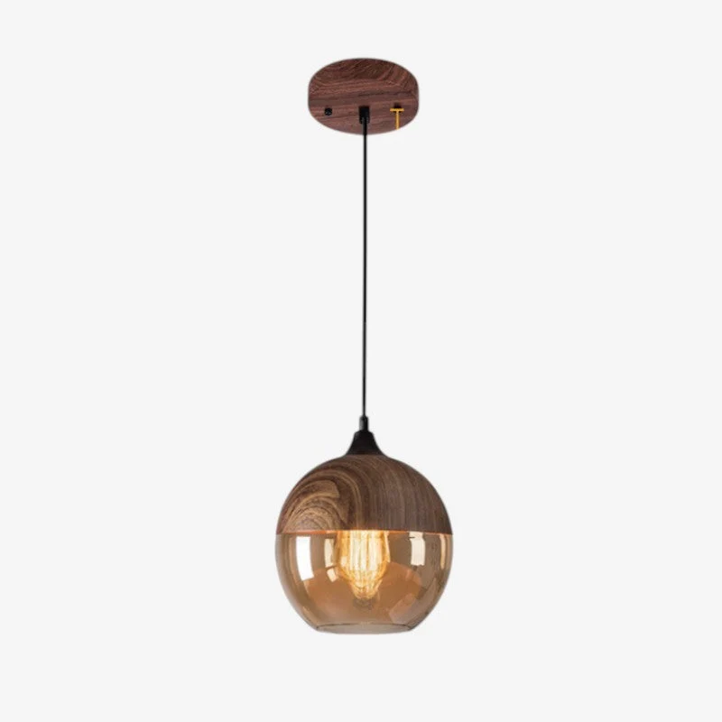 Lampe suspendue LED de plafond au design artistique en bois