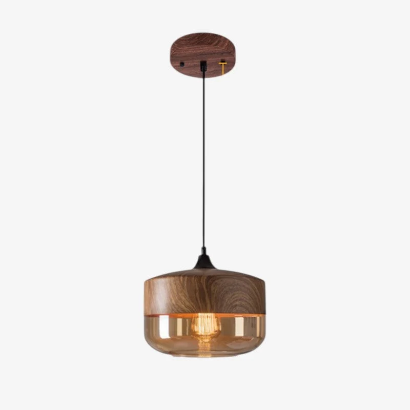 Lampe suspendue LED de plafond au design artistique en bois