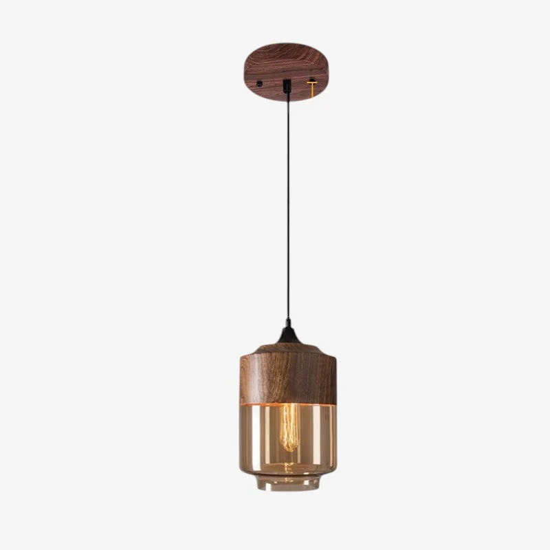 Lampe suspendue LED de plafond au design artistique en bois