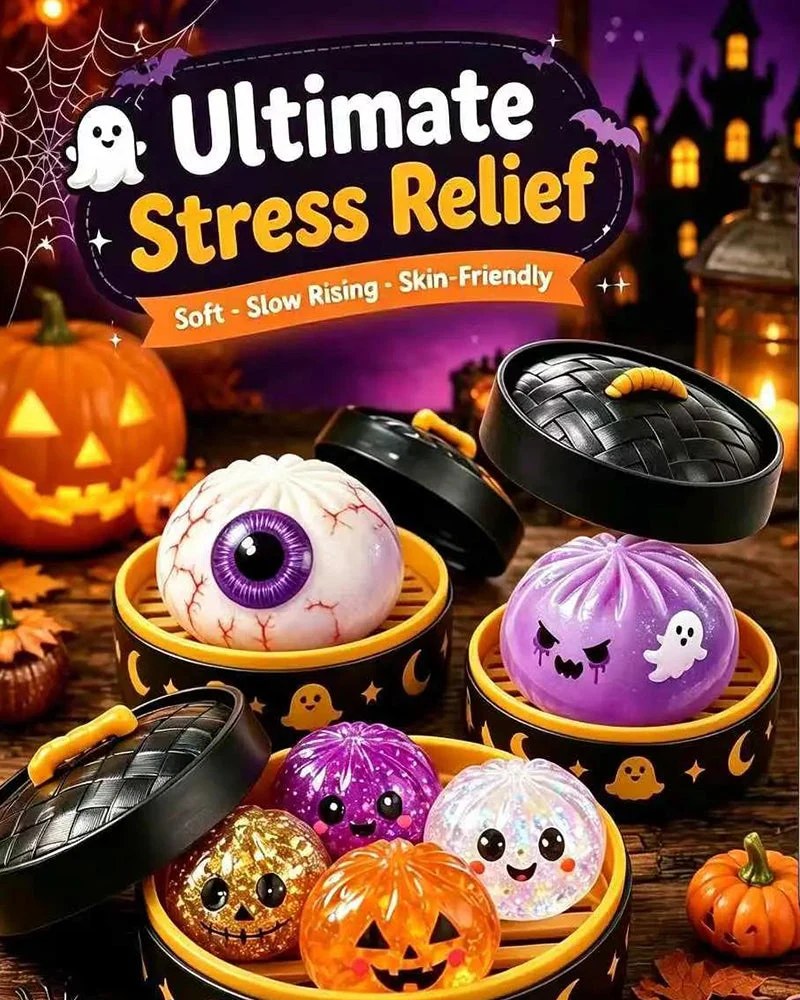 Ensemble Halloween De Jouets Compressibles Maruko Fantômes Mignons Et Effrayants, Jouet Anti-Stress Mini Portable, Produits Sensoriels Pour Articles D'Halloween, Remplissage Pour Sachets De Fête Et Mini-Cadeaux
