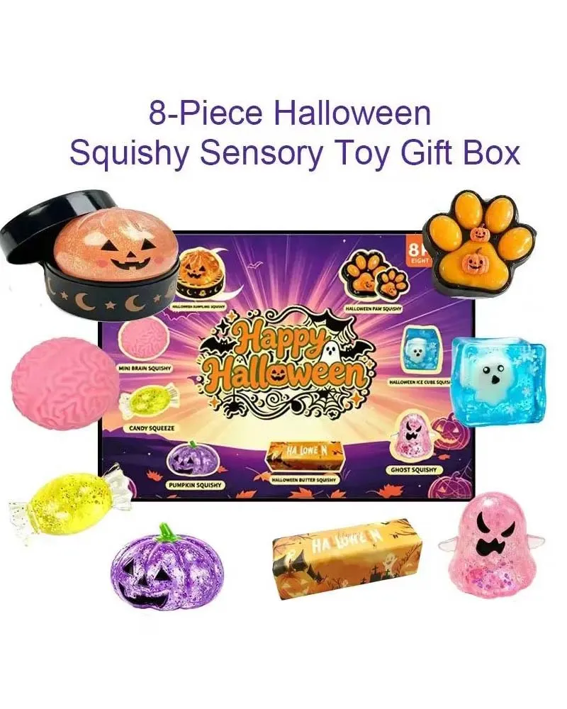 Ensemble Halloween De Jouets Compressibles Maruko Fantômes Mignons Et Effrayants, Jouet Anti-Stress Mini Portable, Produits Sensoriels Pour Articles D'Halloween, Remplissage Pour Sachets De Fête Et Mini-Cadeaux