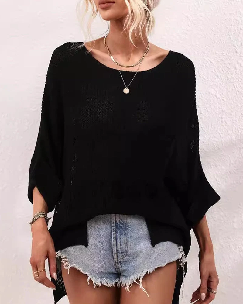 Pullover Uni Avec Poche