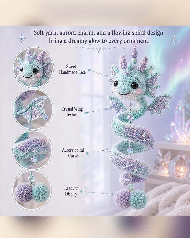 🐉 Kit DIY pour débutant d'un ornement suspendu en spirale dragon enchanté | Ensemble complet incluant tous les outils et un guide étape par étape 💕