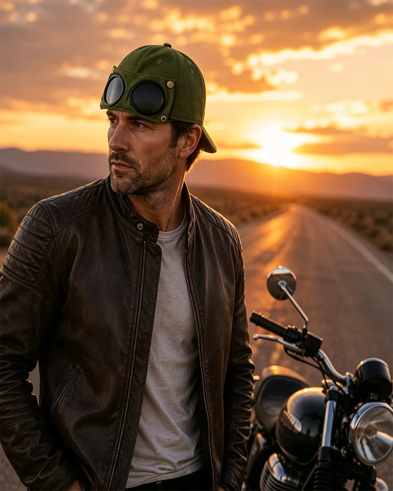 Casquette De Baseball Pilote Avec Lunettes Amovibles – Conçue Pour Le Style Urbain Et Les Looks Du Quotidien