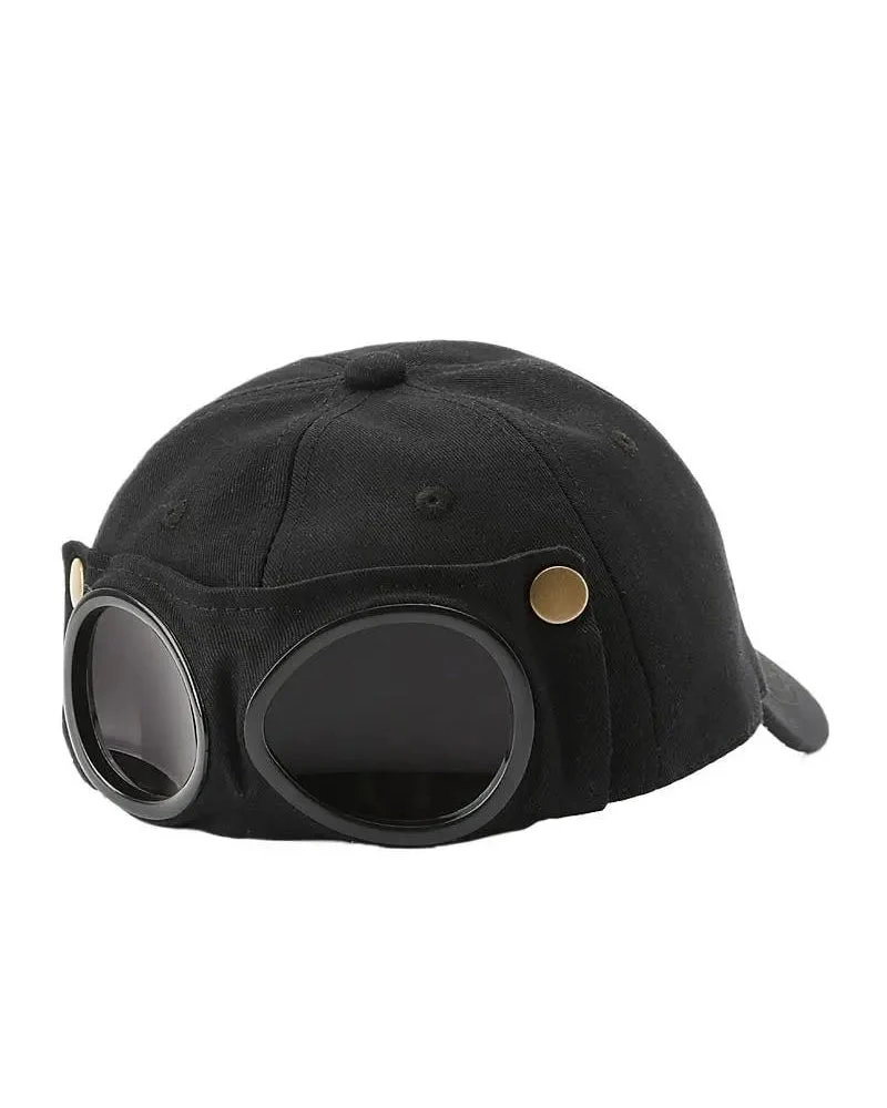 Casquette De Baseball Pilote Avec Lunettes Amovibles – Conçue Pour Le Style Urbain Et Les Looks Du Quotidien