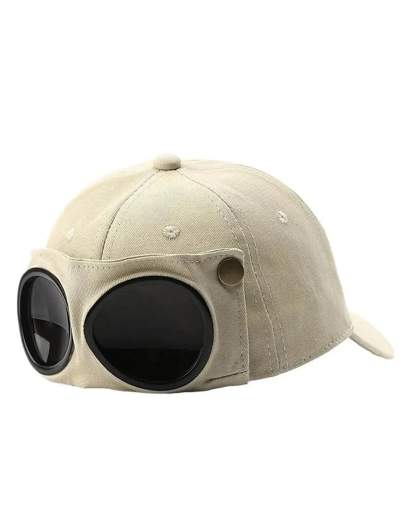 Casquette De Baseball Pilote Avec Lunettes Amovibles – Conçue Pour Le Style Urbain Et Les Looks Du Quotidien