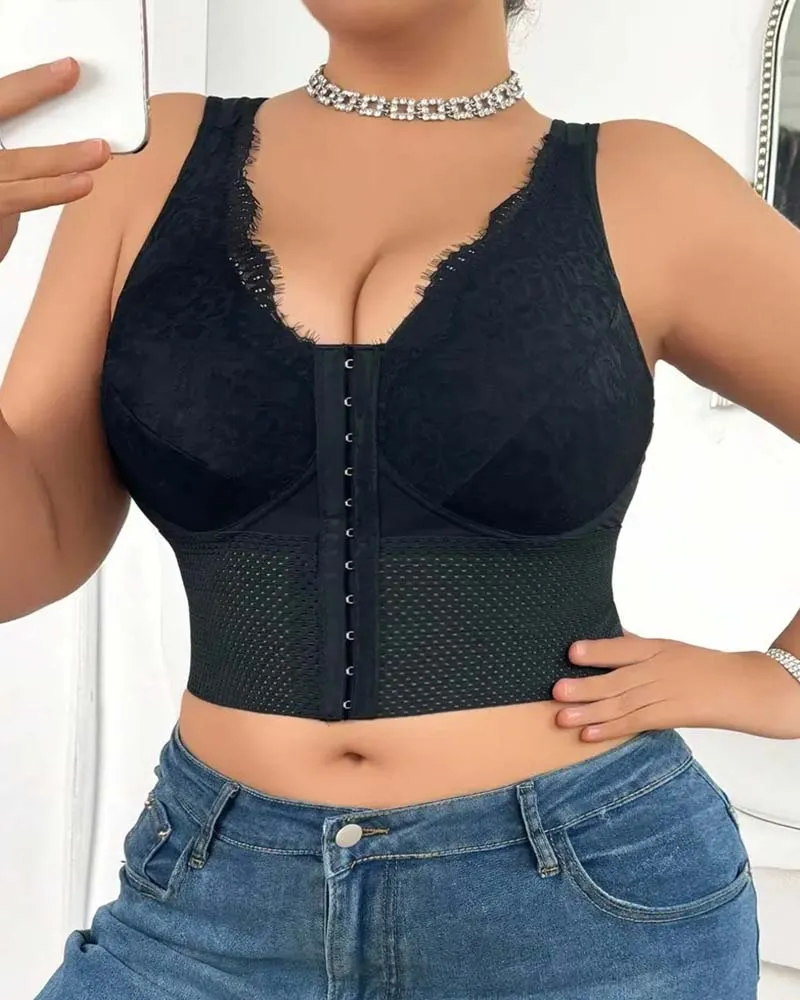 Femme Fermeture Devant Boucle Push-Up Sans Armatures Correcteur De Posture Soutien-Gorge