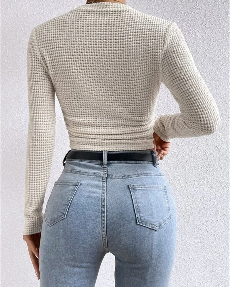 Haut Slim Fit Polyvalent Manches Longues