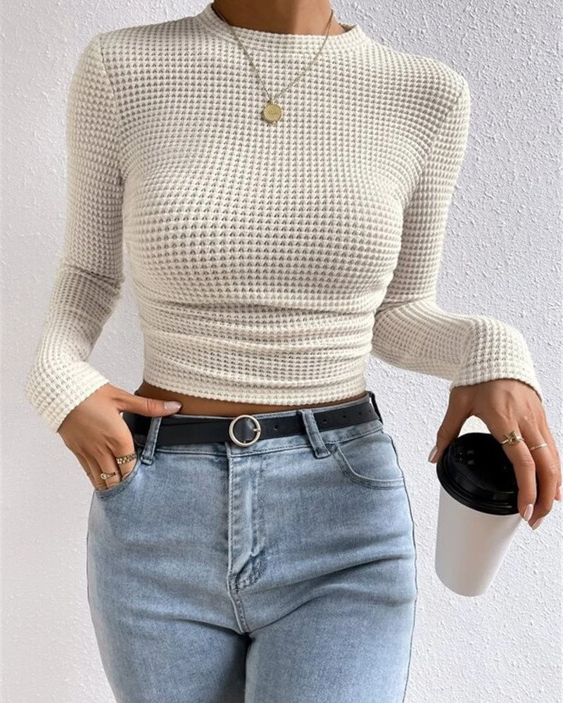 Haut Slim Fit Polyvalent Manches Longues