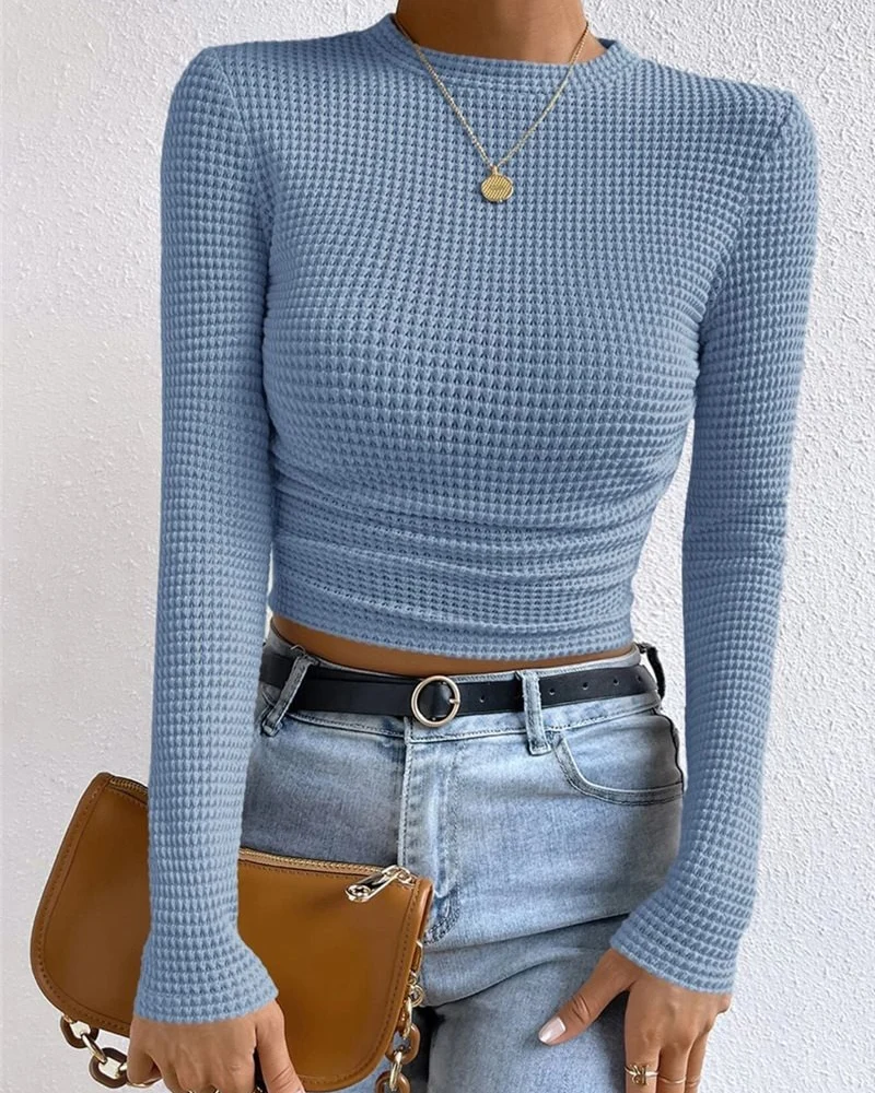 Haut Slim Fit Polyvalent Manches Longues