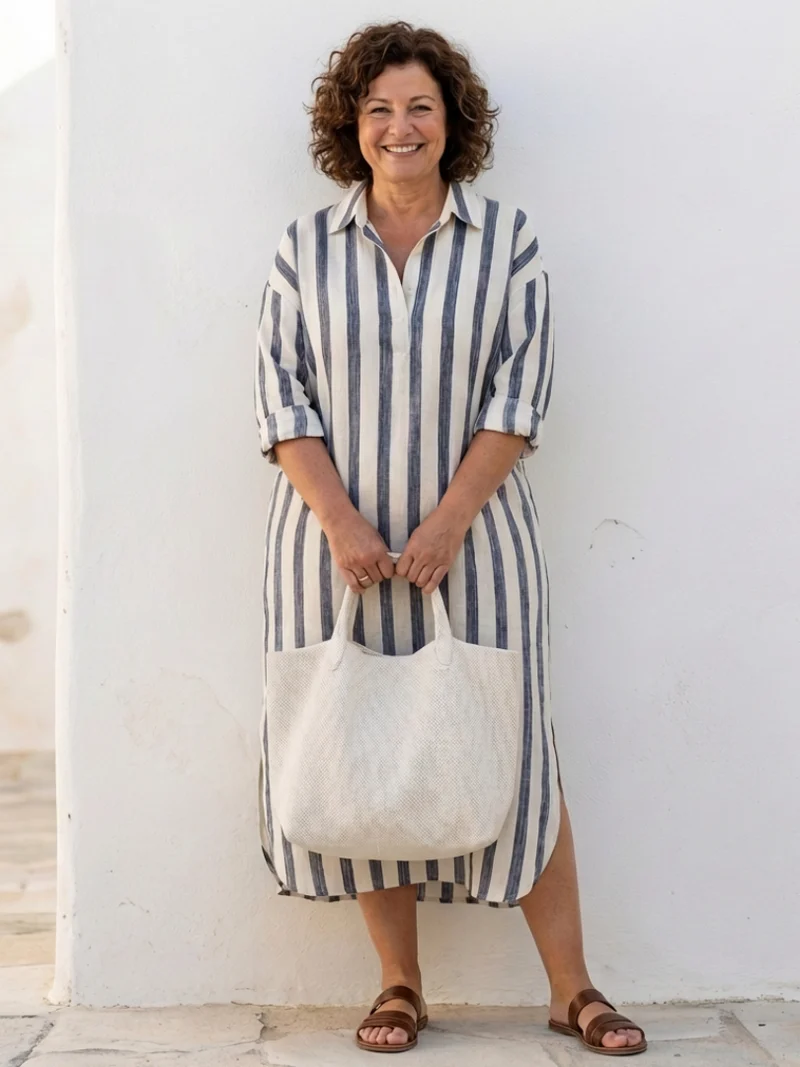 DELACROIX | Robe Chemise Longues Rayée Naomi