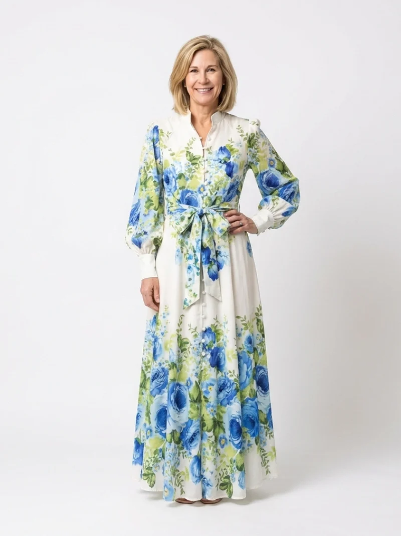 DELACROIX | Robe Maxi à Manches Longues à Fleurs Nora