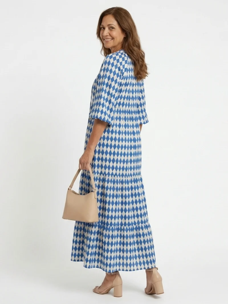 DELACROIX | Robe Midi à Imprimé Diamant Elodie