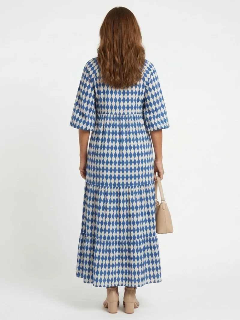 DELACROIX | Robe Midi à Imprimé Diamant Elodie